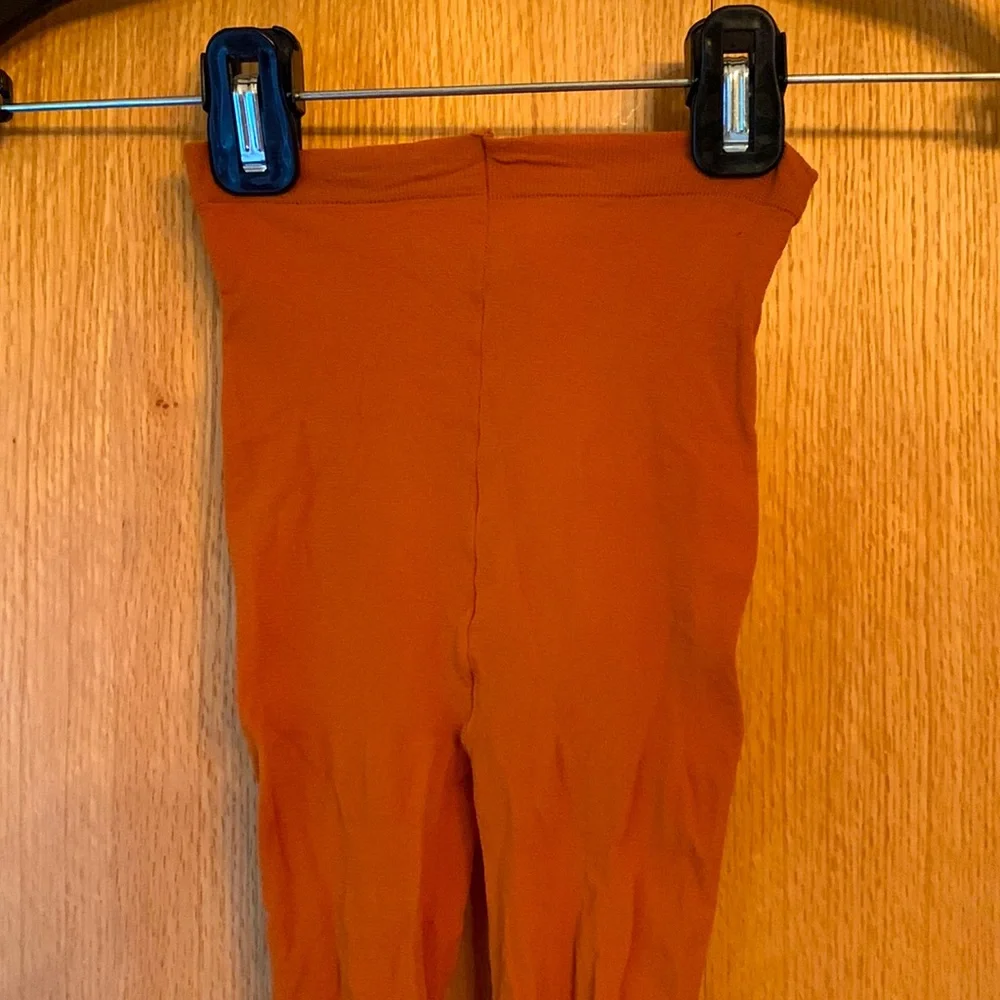Pumpkin orange tights hosiery pantyhose slightly worn good condition Small med